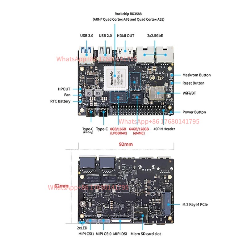 RK3588 シングルボードコンピュータ SBC 8K60  - Banana Pi Bpi M7 Rk3588 のレビューと価格